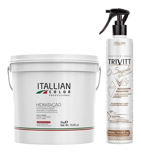 Hidratação Itallian Trivitt Color 2kg +segredo Cabeleireiro