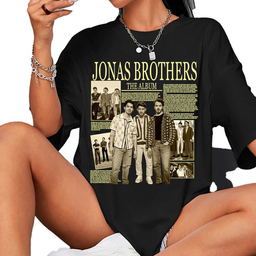 Camiseta Plus Size Jonas Brothers Banda Teen History Vintage