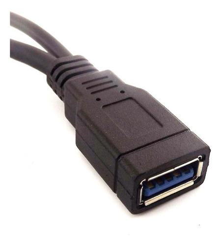 Negro Usb 3.0 Hembra A 2 Usb Macho Cable Divisor De