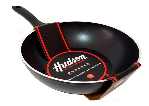 Wok 28cm Hudson Apto Induccion Aluminio Forjado Teflon 4mm