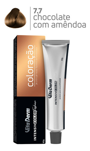  Coloração Vitaderm Intensiv Color Fashion 60g Todas As Cores Tom 7.7 louro medio marrom