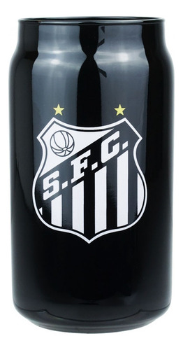 Copo De Vidro Time Santos 450 Ml Cor Preto