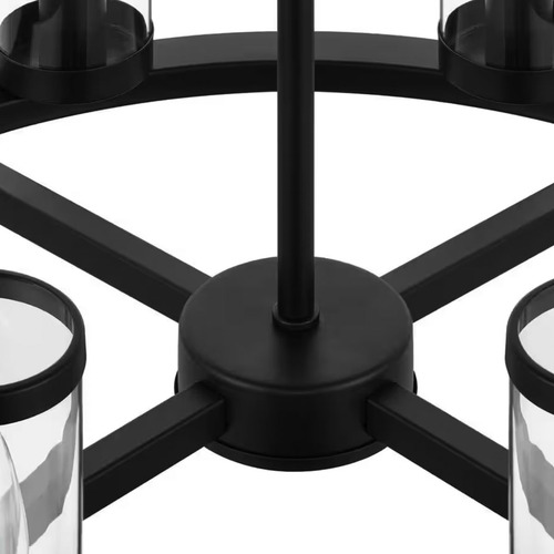 Lampara De Techo Moderna Niquel Cepillado 8 Luces 20'' Estructura Negro