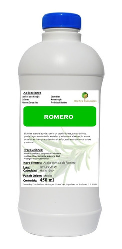 Aceite Esencial De Romero 450 Ml 100% Puro Y 100% Natural
