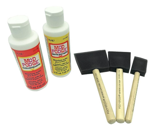 Mod Podge Gloss And Matte Starter Bundle Kit W / Poly Foam