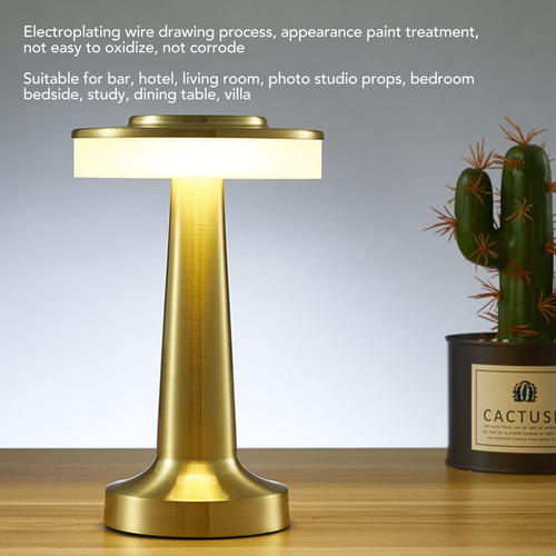 Lámpara De Mesa Led Portátil Táctil 3 Niveles Temperatura Co