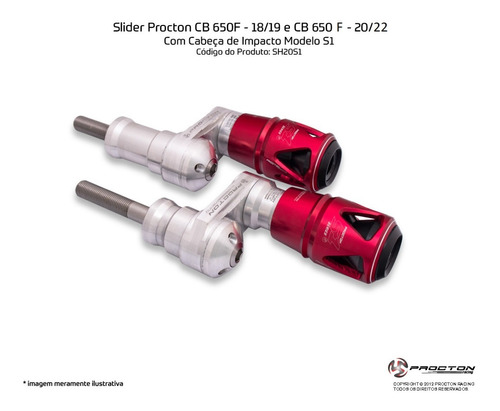 Slider Dianteiro Procton Modelo S1 Cb 650f 2018 E 2019