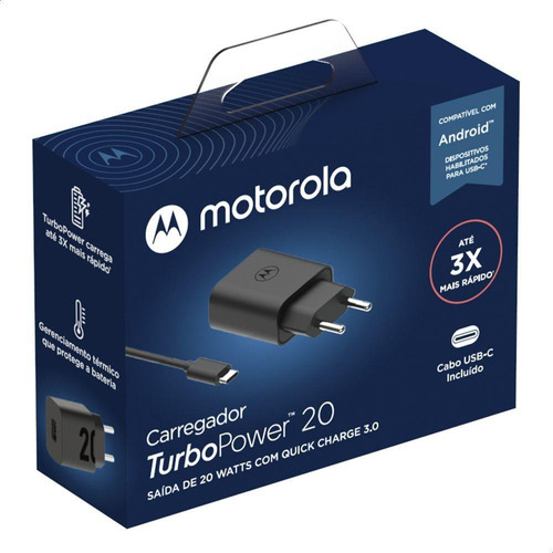 Cargador Motorola Original + Cable Tipo C Carga Rápida - 20w