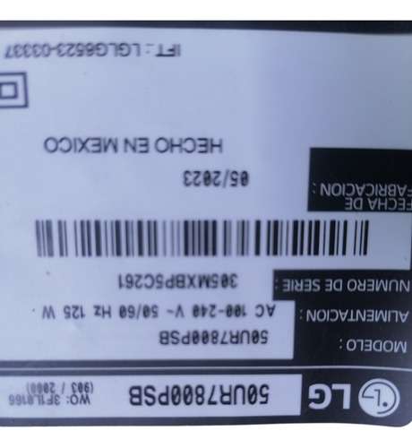Botonera Y Wifi Para Tv LG 50ur7800psb (Usado)