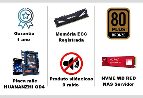 Servidor Red Nas Xeon E5 2695v4 18 Núcleos 128gb 256gb Nvme