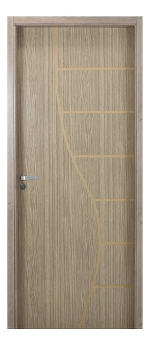 Kit Porta De Madeira Decorada 215x64cm Com Batente De Mdf