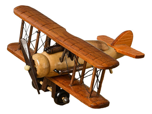 Adorno De Biplano De Madera, Modelo De Avión Estilo E