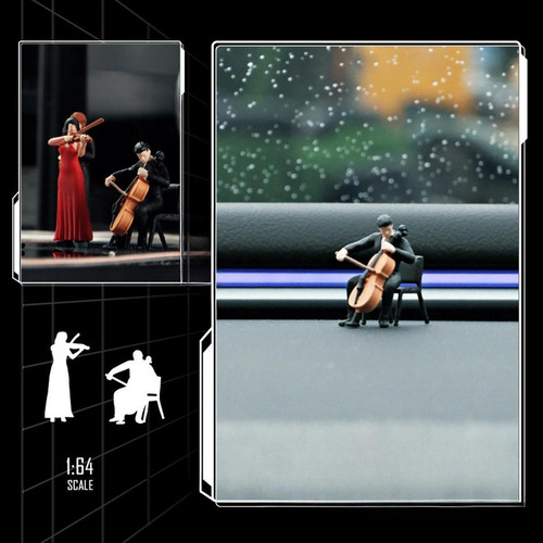 2 Figuras De Músico A Escala 1/64, Mini Figuras De