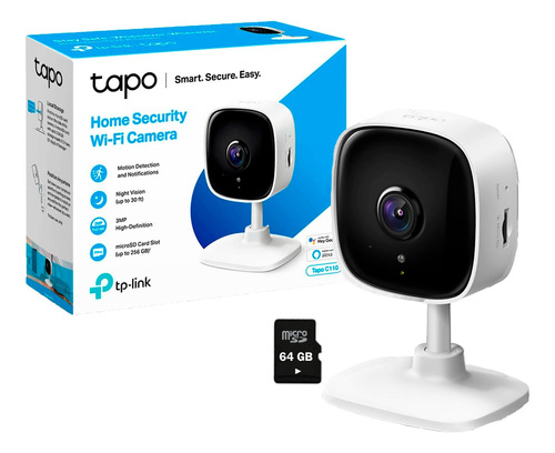 Cámara De Seguridad Wi-fi Tp-link Tapo C110 3mp + Sd 64gb