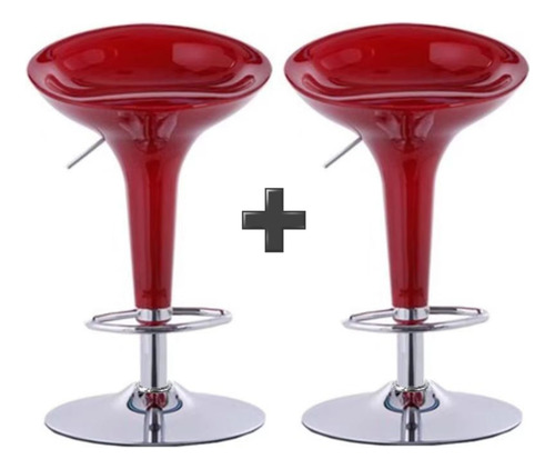 Pack 2 Silla Piso De Bar Taburete Altura Regulable Acabado