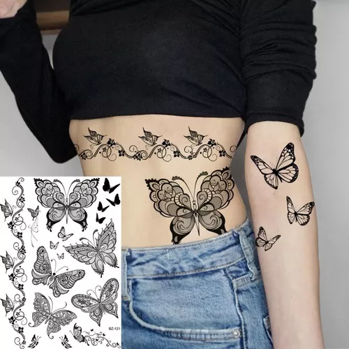 16 Tatuagens Femininas Temporária Para Mãos Removível 21x14cm - BZ-118