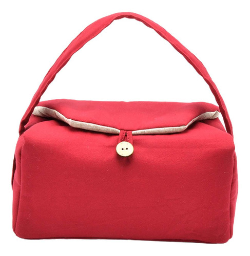 Bolsa De Tela Para Juego De Té Durable Rojo 8 Rejillas