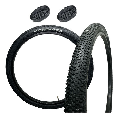 Par Llanta 29 X 2.125 Hibrida Ruta/mtb + Camaras Color Negro Marca Kronos