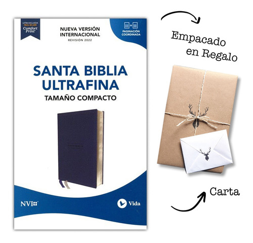 Biblia Nvi Tamaño Compacto Azul Marino Tapa Dura