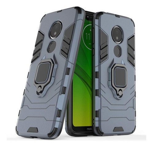 Compatible Con Moto G7 Power Funda, Anillo Metálico Sujeción