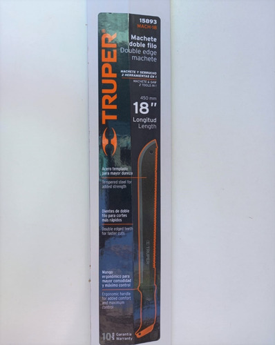 Machete Doble Filo 18 Pulgadas Truper // Ferre Val