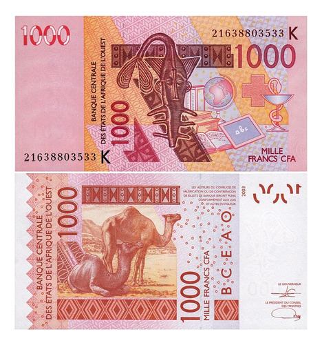 Grr-billete De Senegal 1000 Francs 2003-2023, Camellos