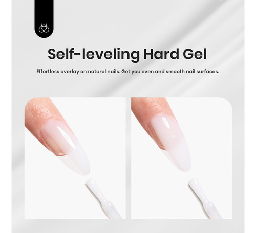 Gel Constructor Para Uñas Beetles 7 En 1, Color Blanco Lecho
