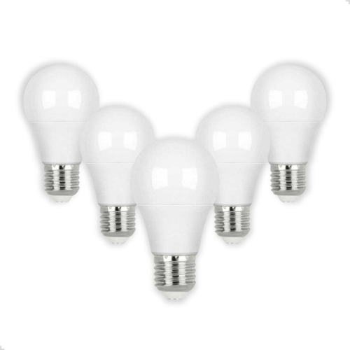 Kit 5 Lâmpadas Led Bulbo 9w Branco Frio 6500k Bivolt E27