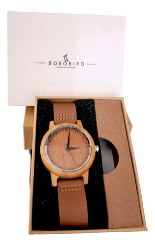 Reloj De Madera Bobo Bird Bambú A09 44 Mm Con Caja