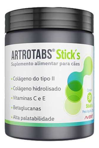 Artrotabs Sticks Suplemento Alimentar P/ Cães 30un Averts