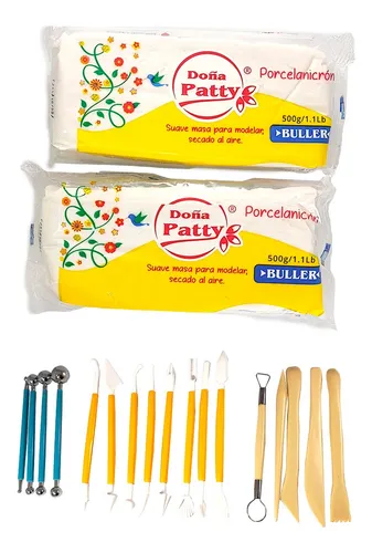 Set De Masa Porcelanicrón Blanca X 2 Unds + Herramientas.