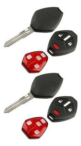 2 Key Fob Keyless Entry Remote Shell Case &amp; Pad Se ...