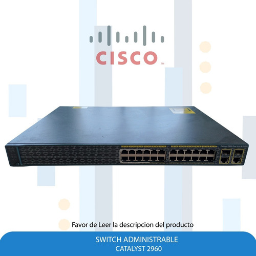 Switch Cisco 2960-24lc-s Redes Seguridad Videovigilancia (Reacondicionado)
