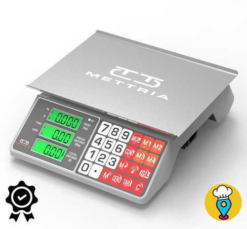 Imagen 2 de 7 de Báscula Comercial Con Usb Punto De Venta Mettria - Mtusblite