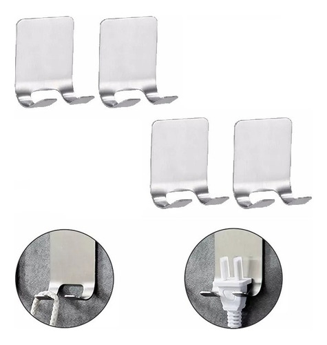 Pack 4 Soportes De Pared Multifunción De Acero Inox.