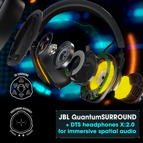 Imagen 11 de 12 de Audífonos gamer inalámbricos JBL Quantum 800 JBLQUANTUM800 negro con luz LED