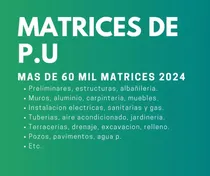 Comprar Matrices De Análisis De Precios Unitarios 2024