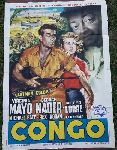 Afiche Original-congo - Virginia Mayo- Peter Lorre (usa)
