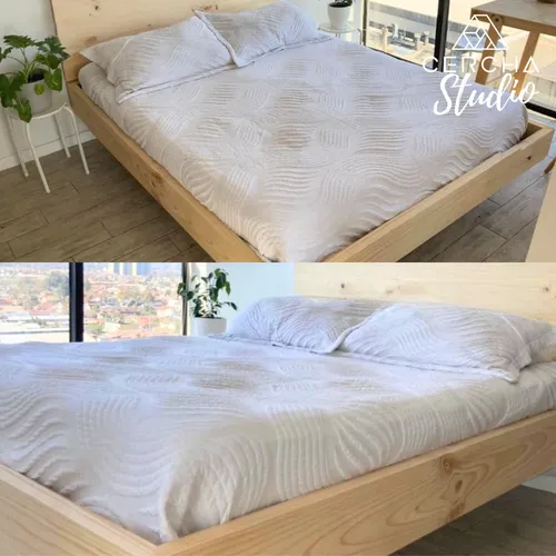 Cama Con Respaldo King Omi Cerchastudio Madera Sólida