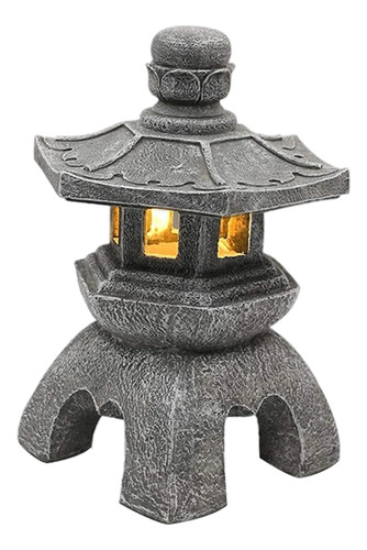 Estatua De Farol De Pagoda De Resina De Estilo Chino, Luces