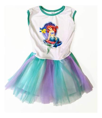 Disfraz Vestido Tutu Sirenita Ariel Excelente