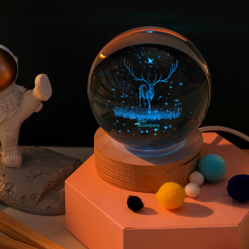 Clouds - Bola Única De 8 Cm - Lâmpada 3d Crystal Ball Galaxy