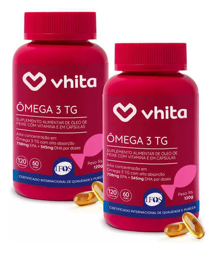 Ômega 3 Com Selo Ifos Epa E Dha 120 Cáps Vhita