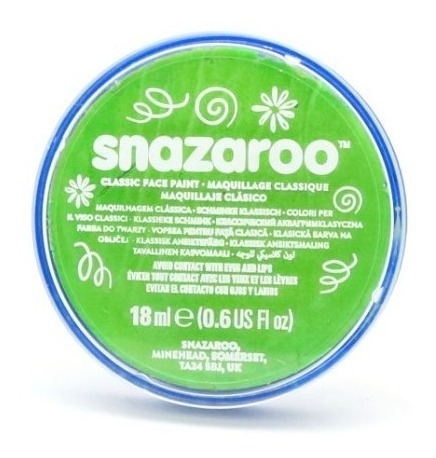 Maquillaje Snazaroo Verde Lima Clasico 18ml Pinta Caritas