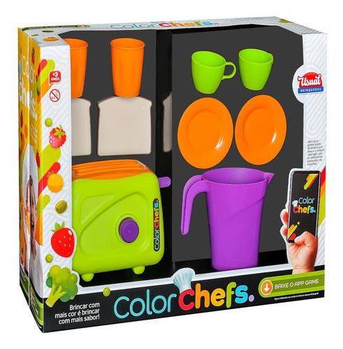 Brinquedo Torradeira Color Chefs Infantil - Usual Brinquedos