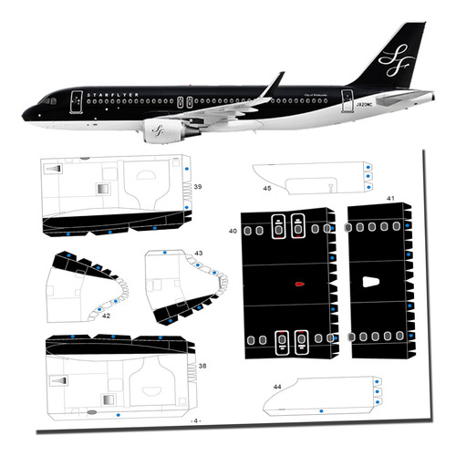 Airbus A320 Starflyer Escala 1.72  Papercraft