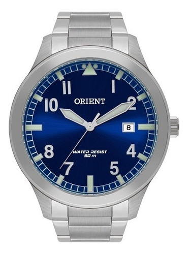 Relógio Orient Masculino - Mbss1361 D2sx Cor da correia Prata Cor do bisel Prata Cor do fundo Azul
