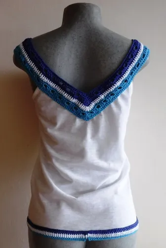 Blusas con aplicaciones tejidas hot sale