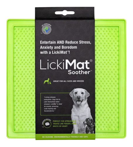 Comedero Lickimat Soother Green Dog