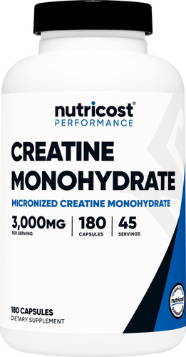 Nutricost Monohidrato De Creatina, 3,000 Mg, 180 Cápsulas .
